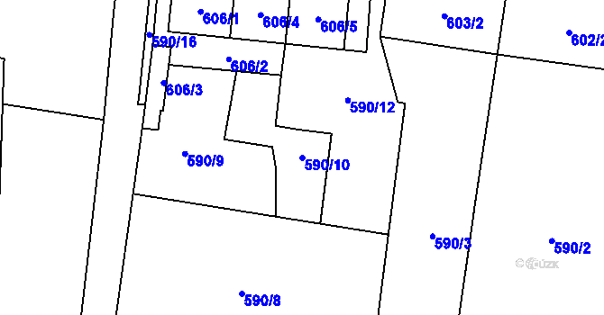 Parcela st. 590/10 v KÚ Neplachovice, Katastrální mapa