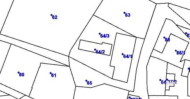 Parcela st. 64/2 v KÚ Neplachovice, Katastrální mapa