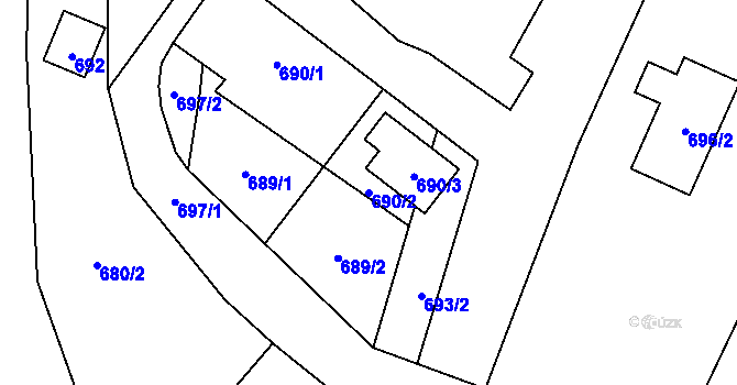 Parcela st. 690/2 v KÚ Neplachovice, Katastrální mapa