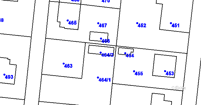 Parcela st. 464/2 v KÚ Neplachovice, Katastrální mapa
