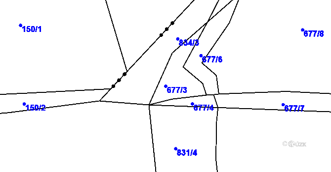 Parcela st. 677/3 v KÚ Neplachovice, Katastrální mapa