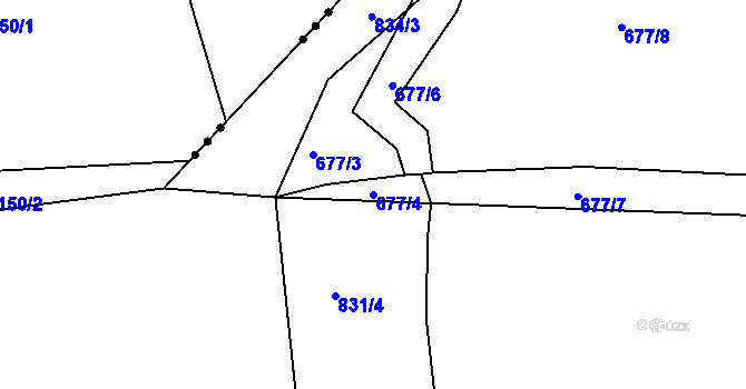 Parcela st. 677/4 v KÚ Neplachovice, Katastrální mapa