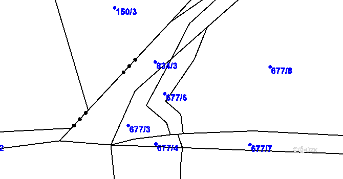 Parcela st. 677/6 v KÚ Neplachovice, Katastrální mapa