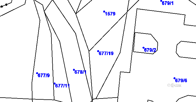 Parcela st. 677/19 v KÚ Neplachovice, Katastrální mapa