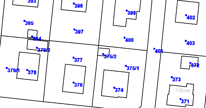 Parcela st. 375/2 v KÚ Neplachovice, Katastrální mapa