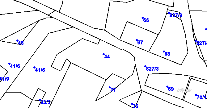 Parcela st. 44 v KÚ Neplachovice, Katastrální mapa