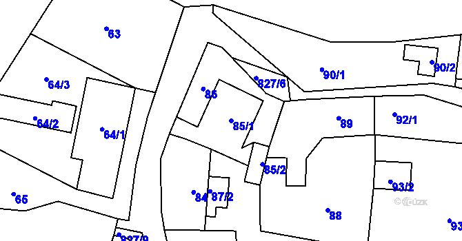 Parcela st. 85/1 v KÚ Neplachovice, Katastrální mapa