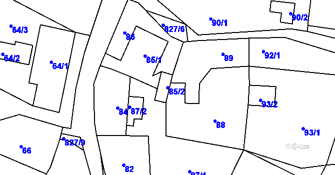 Parcela st. 85/2 v KÚ Neplachovice, Katastrální mapa