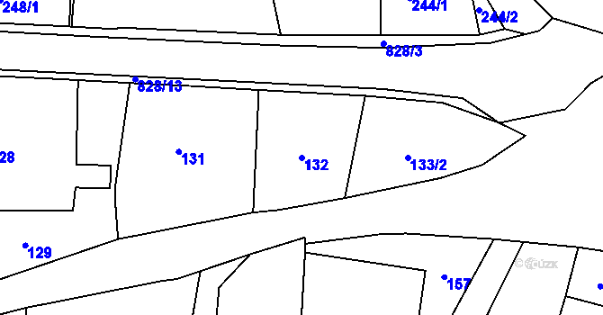 Parcela st. 132 v KÚ Neplachovice, Katastrální mapa
