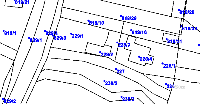 Parcela st. 229/2 v KÚ Neplachovice, Katastrální mapa
