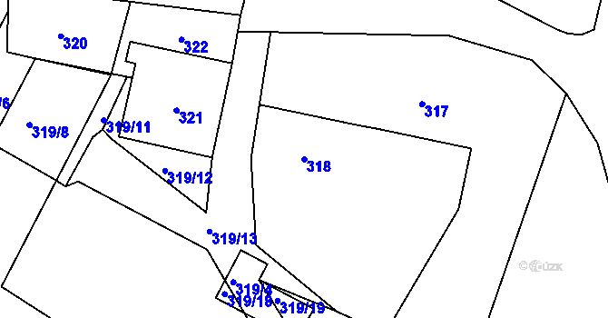 Parcela st. 318 v KÚ Neplachovice, Katastrální mapa