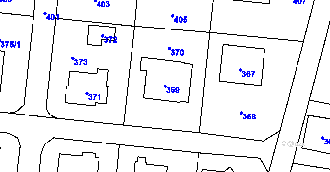 Parcela st. 369 v KÚ Neplachovice, Katastrální mapa