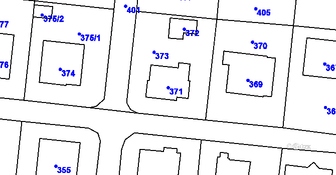 Parcela st. 371 v KÚ Neplachovice, Katastrální mapa