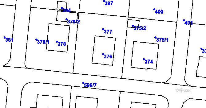 Parcela st. 376 v KÚ Neplachovice, Katastrální mapa