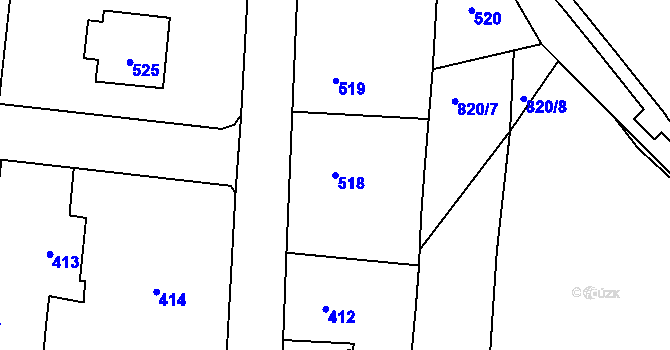 Parcela st. 518 v KÚ Neplachovice, Katastrální mapa