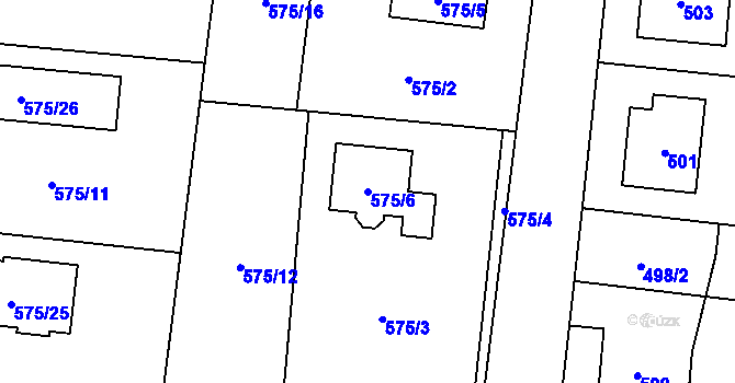 Parcela st. 575/6 v KÚ Neplachovice, Katastrální mapa