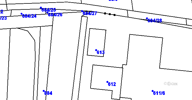 Parcela st. 613 v KÚ Neplachovice, Katastrální mapa