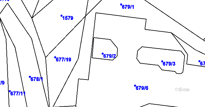 Parcela st. 679/2 v KÚ Neplachovice, Katastrální mapa