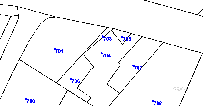 Parcela st. 704 v KÚ Neplachovice, Katastrální mapa