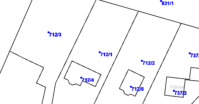 Parcela st. 712/1 v KÚ Neplachovice, Katastrální mapa