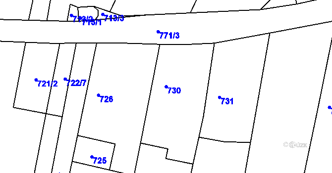 Parcela st. 730 v KÚ Neplachovice, Katastrální mapa
