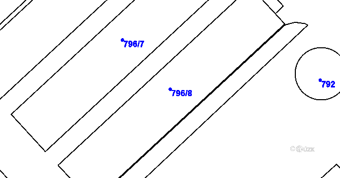 Parcela st. 796/8 v KÚ Neplachovice, Katastrální mapa