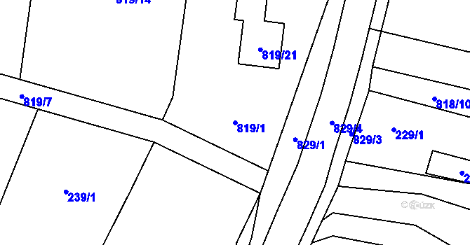 Parcela st. 819/1 v KÚ Neplachovice, Katastrální mapa