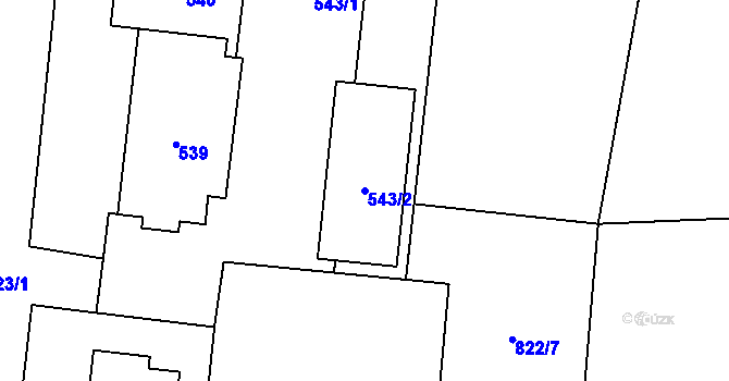 Parcela st. 543/2 v KÚ Neplachovice, Katastrální mapa