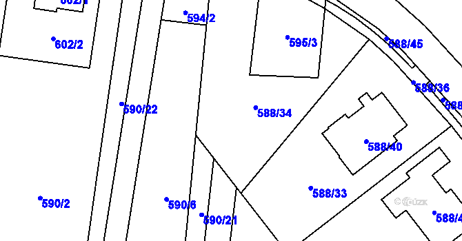 Parcela st. 590/5 v KÚ Neplachovice, Katastrální mapa