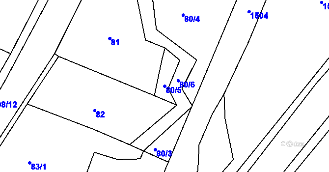 Parcela st. 80/5 v KÚ Štemplovec, Katastrální mapa