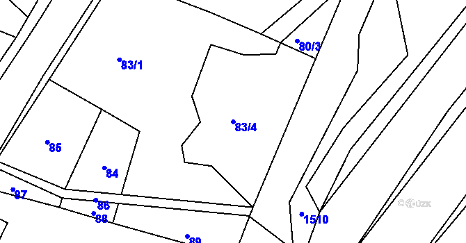 Parcela st. 83/4 v KÚ Štemplovec, Katastrální mapa