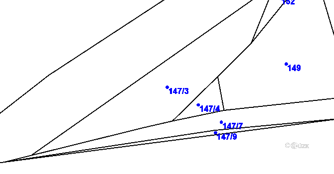 Parcela st. 147/3 v KÚ Štemplovec, Katastrální mapa