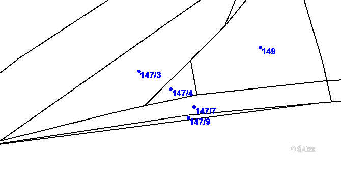 Parcela st. 147/4 v KÚ Štemplovec, Katastrální mapa