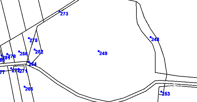 Parcela st. 249 v KÚ Štemplovec, Katastrální mapa