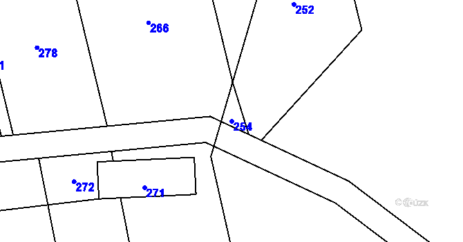 Parcela st. 254 v KÚ Štemplovec, Katastrální mapa