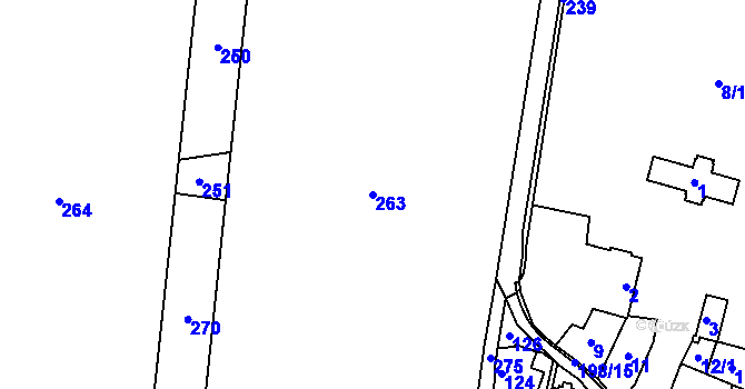 Parcela st. 263 v KÚ Štemplovec, Katastrální mapa