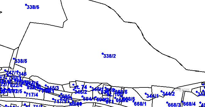 Parcela st. 338/2 v KÚ Dlouhá Ves, Katastrální mapa