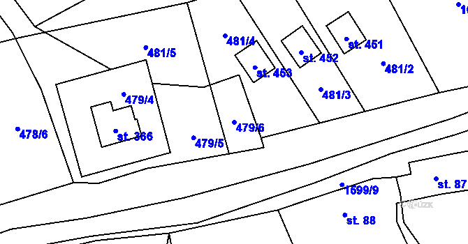 Parcela st. 479/6 v KÚ Holčovice, Katastrální mapa