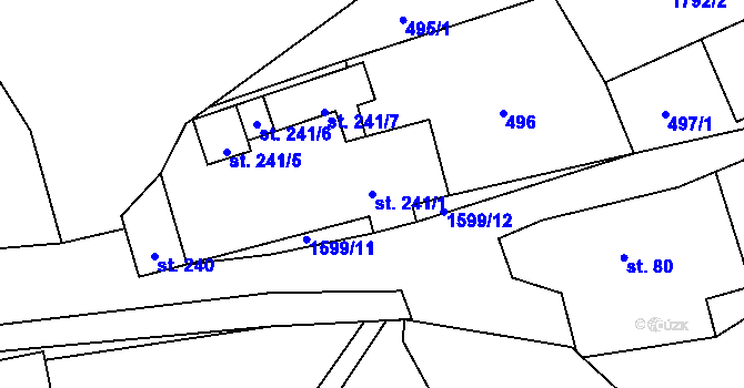 Parcela st. 241/1 v KÚ Holčovice, Katastrální mapa