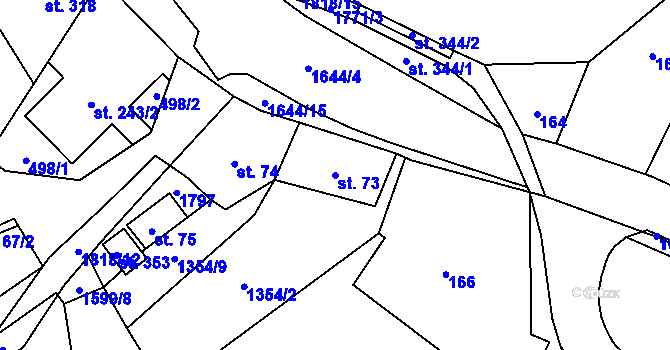 Parcela st. 73 v KÚ Holčovice, Katastrální mapa