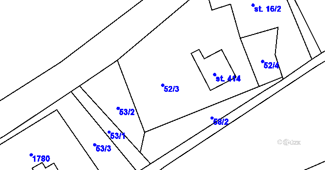 Parcela st. 52/3 v KÚ Holčovice, Katastrální mapa