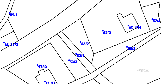 Parcela st. 53/2 v KÚ Holčovice, Katastrální mapa