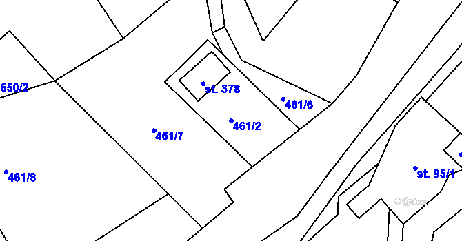Parcela st. 461/2 v KÚ Holčovice, Katastrální mapa