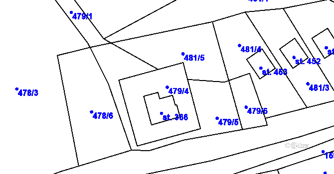 Parcela st. 479/4 v KÚ Holčovice, Katastrální mapa