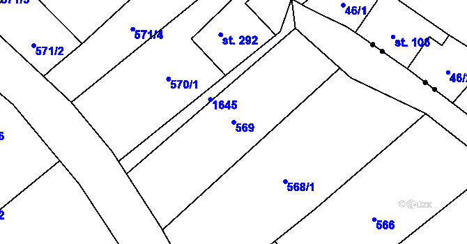 Parcela st. 569 v KÚ Holčovice, Katastrální mapa