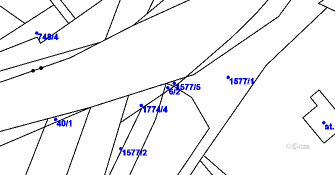 Parcela st. 6/2 v KÚ Holčovice, Katastrální mapa