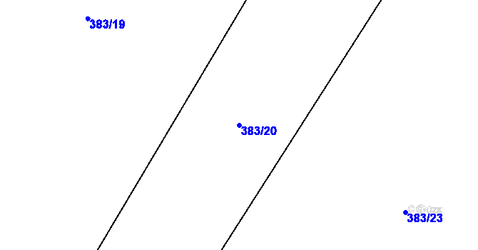 Parcela st. 383/20 v KÚ Holé Vrchy, Katastrální mapa