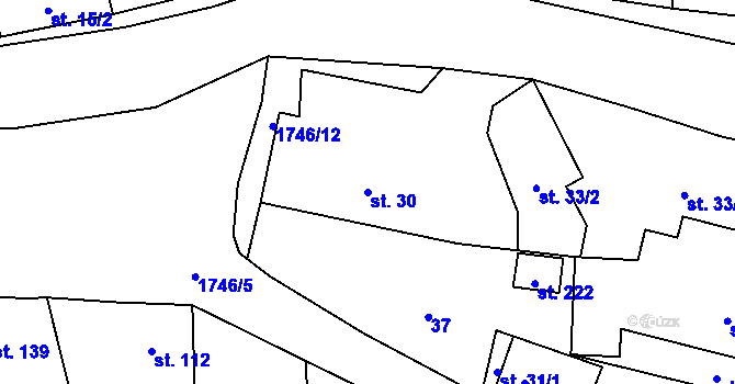 Parcela st. 30 v KÚ Holedeč, Katastrální mapa