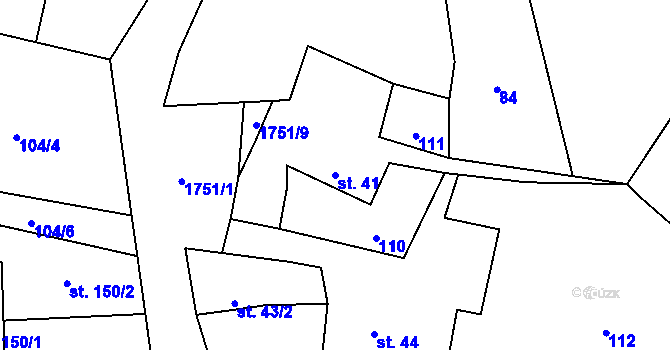 Parcela st. 41 v KÚ Holedeč, Katastrální mapa