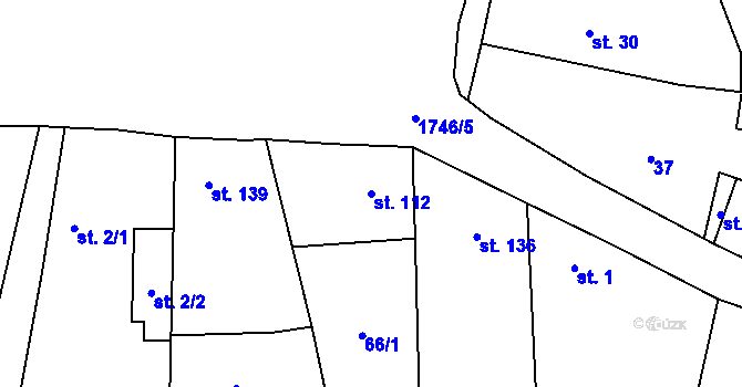 Parcela st. 112 v KÚ Holedeč, Katastrální mapa